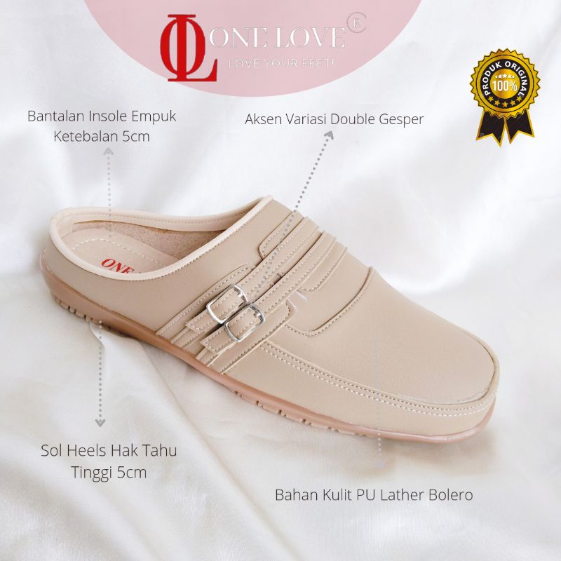 Sepatu Slip On Bustong Wanita Casual One Love Original Mules Wanita Daltu Cewek Simpel Branded Asli 
