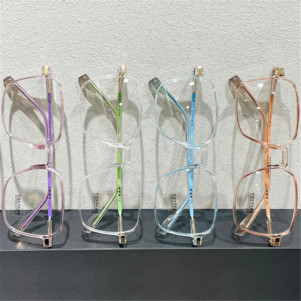 Populer Anti-Cahaya Biru Kacamata Retro Square Eyewear Women Glasses