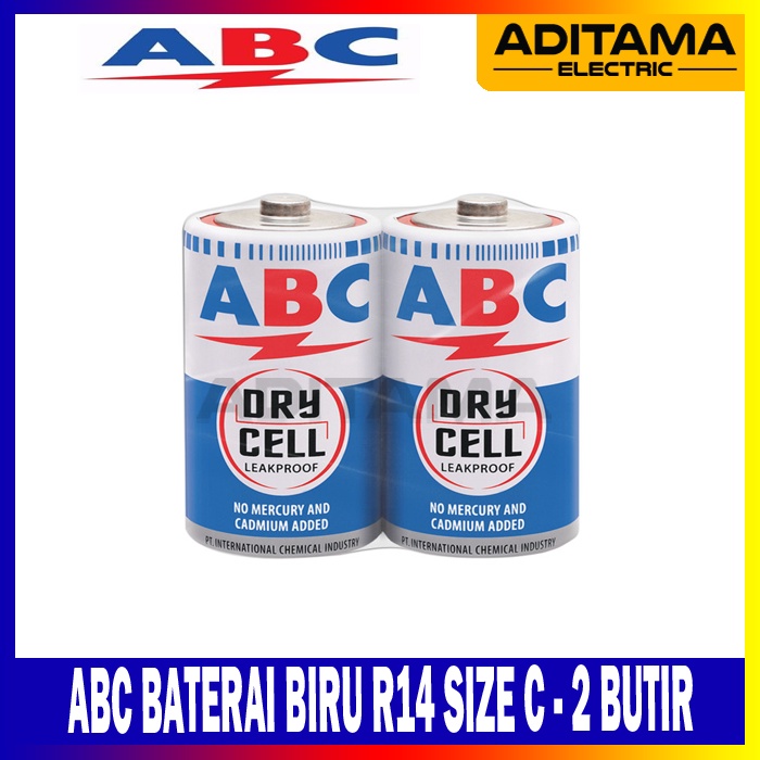 BATERAI ABC BIRU TANGGUNG R14 SIZE C |ISI 2 PCS