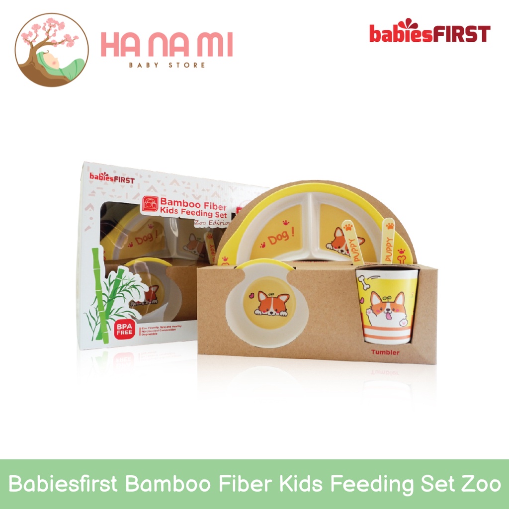 BabiesFirst Bamboo Feeding Set Zoo Edition