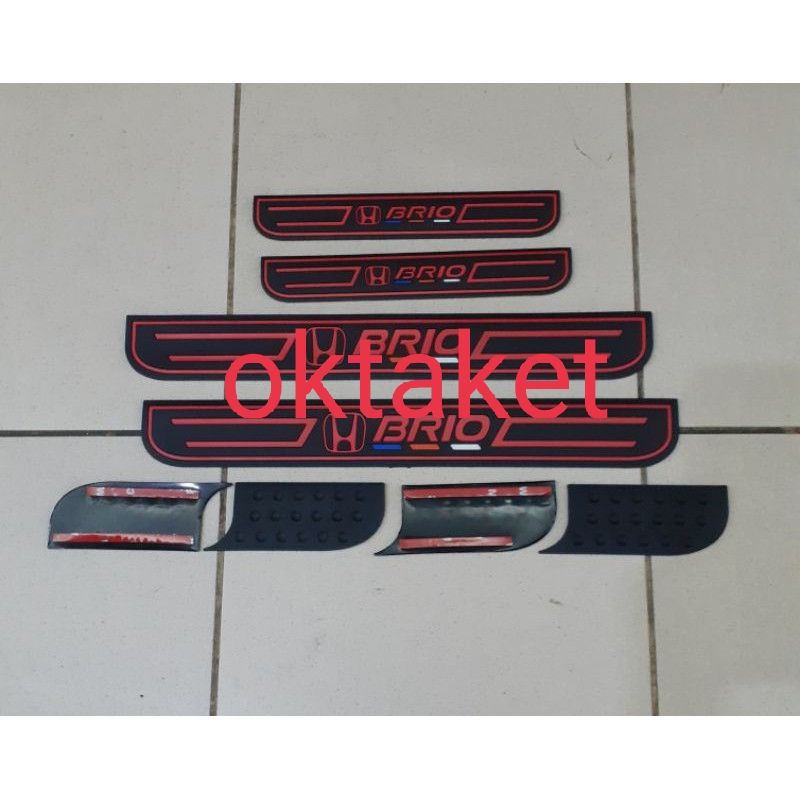 sillplate samping  Brio karet hitam kombinasi merah