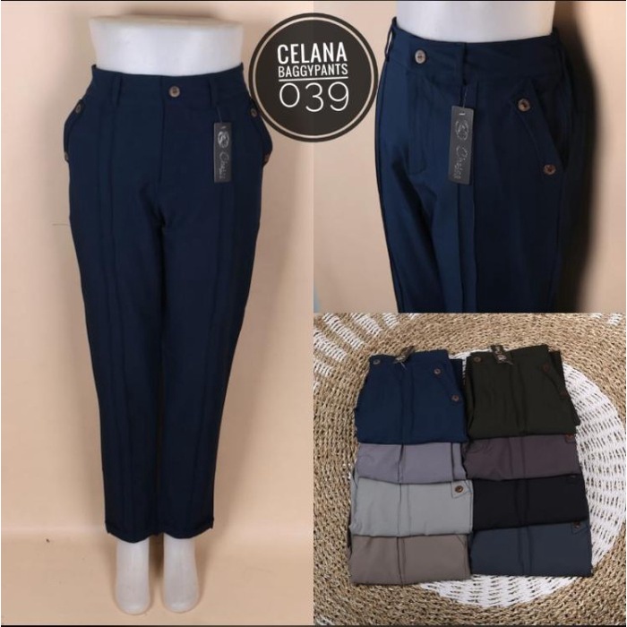 Celana Panjang Baggy Pants Wanita Kantoran Bahan Lembut Model 039
