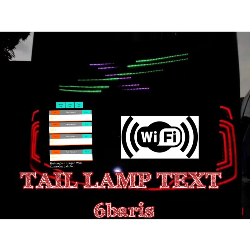 LAMPU LED BAGASI BUS/TAIL LAMP Text 6 BARIS WIFI