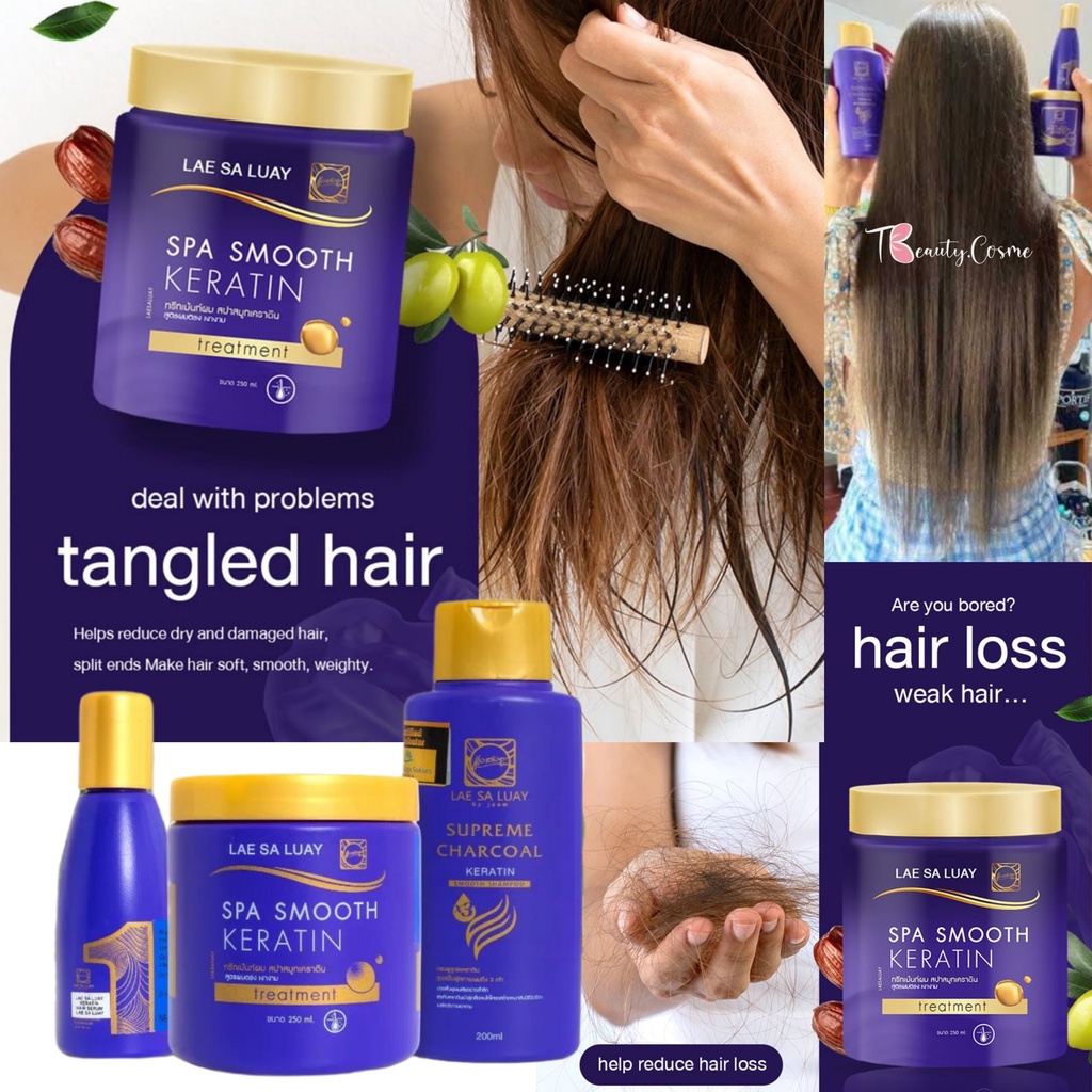 Masker Rambut BPOM Lae Sa Luay by Joom Spa Smooth Keratin/Shampo Charcoal Creambath