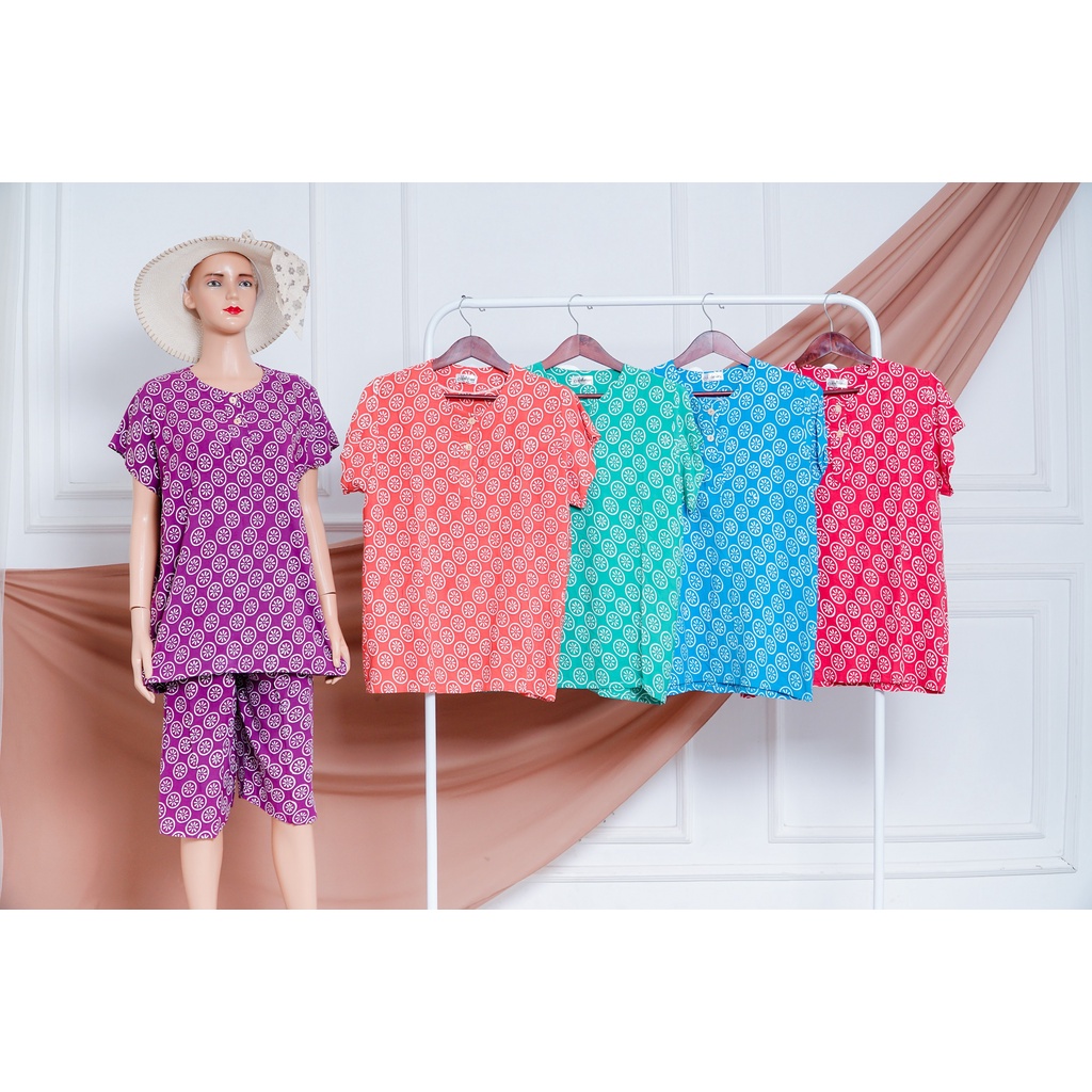 SETELAN WANITA CELANA PENDEK MOTIF COIN BAHAN HALUS ADEM BESTSELLER