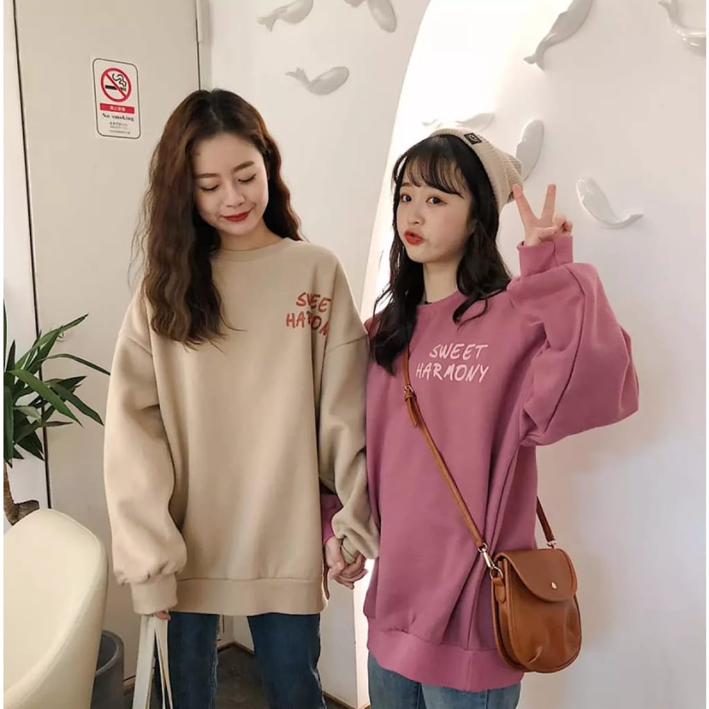 sweater oversize wanita sweet harmony sweater pria wanita terbaru hits murah sweater