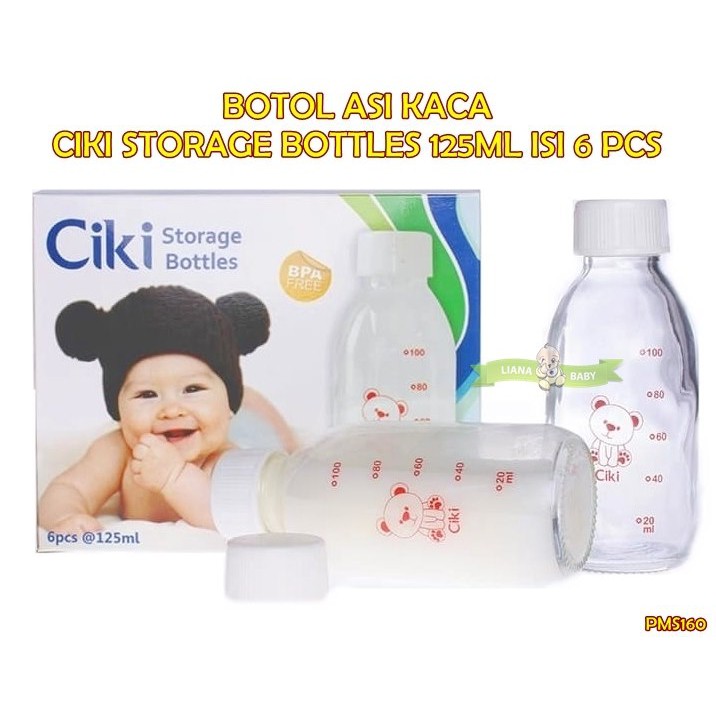 PMS160 BOTOL ASI KACA CIKI STORAGE BOTTLES 100ML ISI 6 PCS KODE 8885