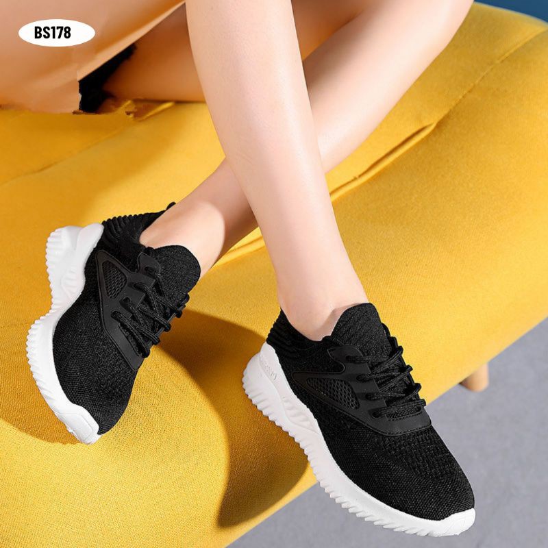 [IMPORT] BS178 - SNEAKERS WANITA SEPATU PEREMPUAN FASHION ALA KOREA ASLI IMPOR - FREE BOX - 76BAGSTORE