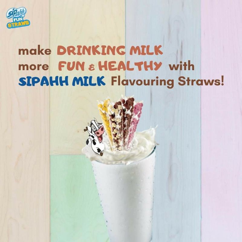 Sipahh Fun Straw pack 1's / sedotan susu unik pemberi rasa Sipah