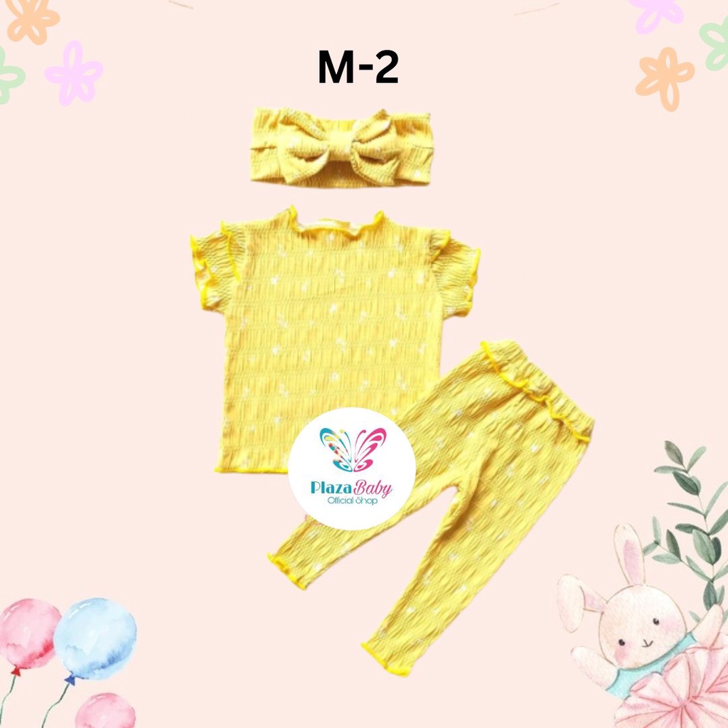SALE 10.10 Plazababyku MX MIKHA setelan bayi motif bunga yang lucu free headband PART2