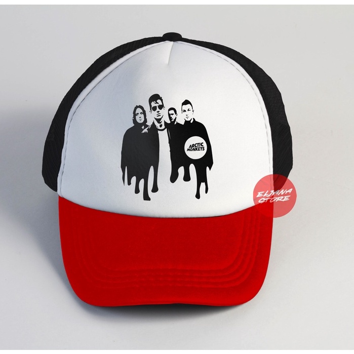 Topi Arctic Monkeys Full Group / Topi Band / Arctic Monkeys / Topi Jaring Distro / Topi Premium / Topi Sablon / Elcustom