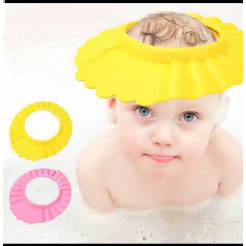 TOPI KERAMAS BAYI DAN ANAK / BABY SHOWER CAP / SHOWER HAT / TOPI KERAMAS / PENUTUP KEPALA DAN RAMBUT BAYI ANAK / PENUTUP TELINGA BAYI ANAK