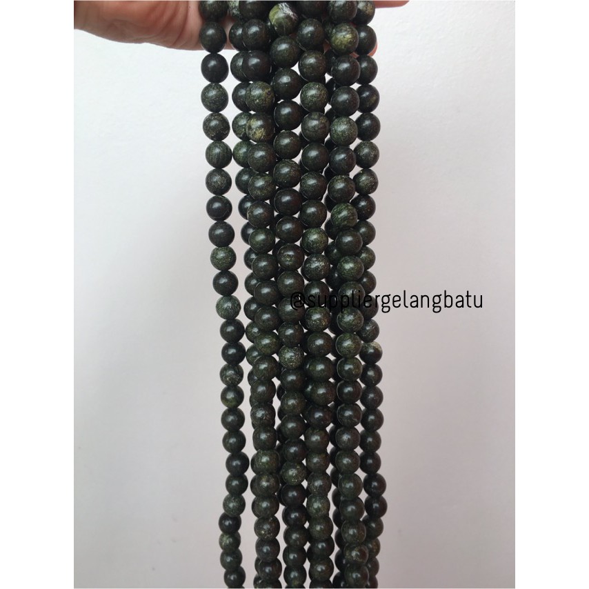 Black Jade 10mm magnetic bahan gelang kalung kesehatan premium akik aksesoris fashion beads craft