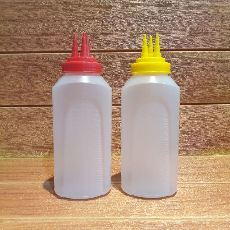 Botol Saos Sauce Saus 3 Lubang 350 600 mL / Botol Plastik Mayonaise / Botol Plastik Kecap Tomat Sambal 350mL 650mL