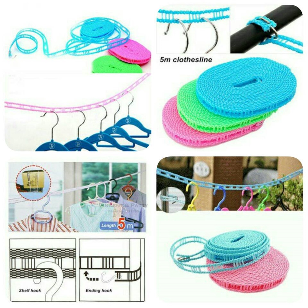 Tali Jemuran Baju / Clothes Line Laundry Panjang 5 Meter