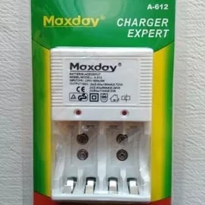 Charger Baterai Maxday 612 Alat Cas Baterai AA AAA 9V Maxday 612