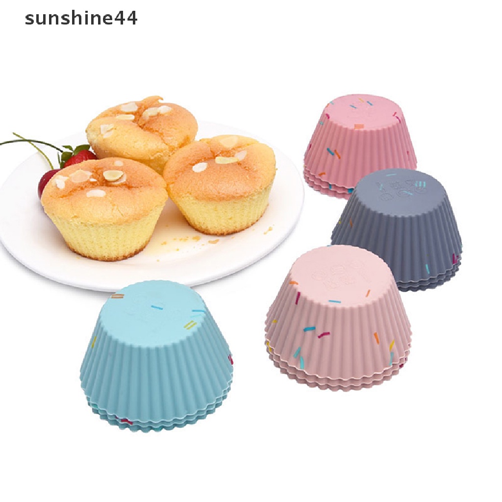 Sunshine 6pcs / set Cetakan Cupcake / Muffin DIY Bahan Silikon Reusable