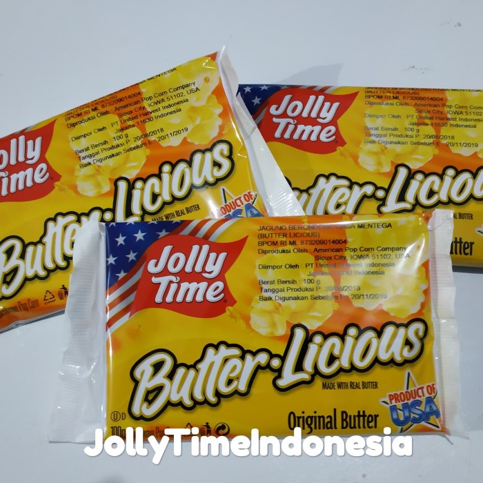 

Instant-Camilan- Jolly Time Popcorn Butter Licious Product Of Usa (Termurah / Grosir) -Camilan-