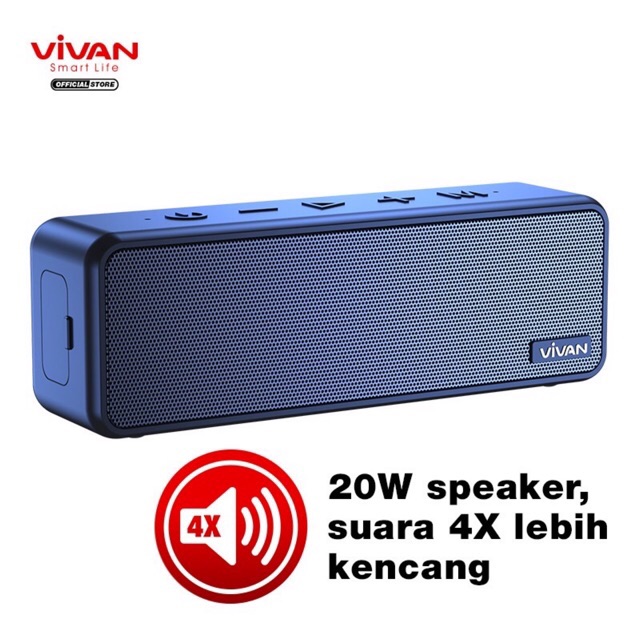 Bluetooth Speaker VIVAN VS20 / VS10 Waterproof IPX7 20W Support  MicroSD AUX TWS  Ultra Bass