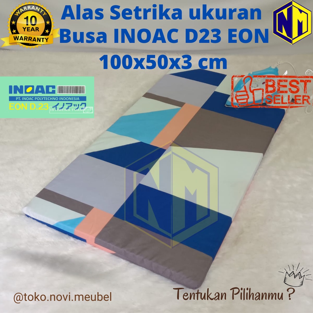 Alas Setrika INOAC ASLI D23 EON Cover Bolak Balik ukuran 100x50x3 cm Terlaris/ Busa D23 EON garansi 10 tahun alas gosokan / alas setrika busa Original / alas Gosok