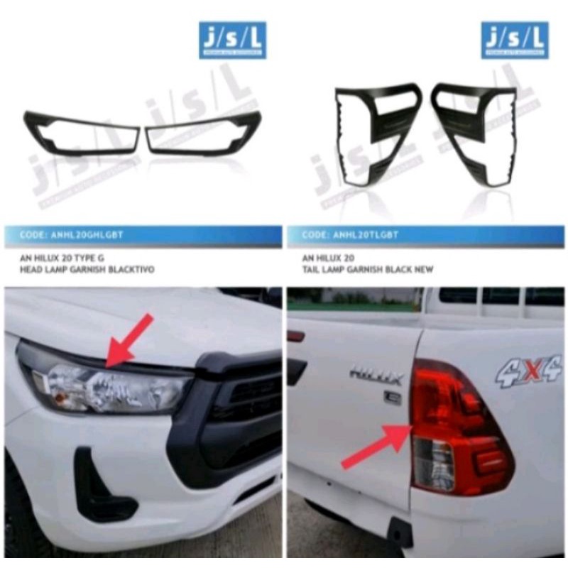 garnish depan belakang hilux rocco 2020 2021