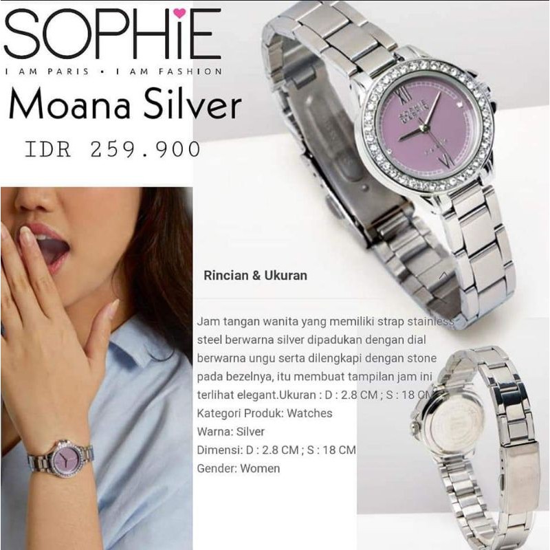 JAM TANGAN MOANA SILVER SOPHIE MARTIN PROMO