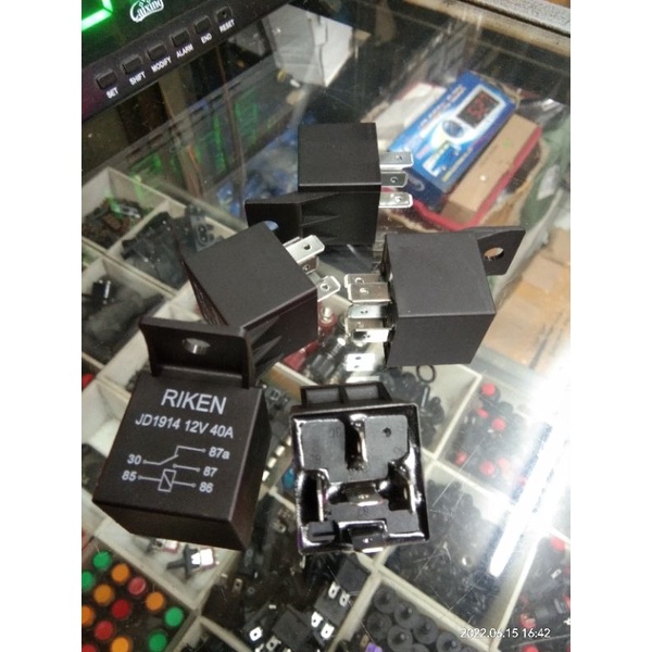 Relay Klakson dc 12v 40a merek RIKEN relay 5pin jual per/5pcs