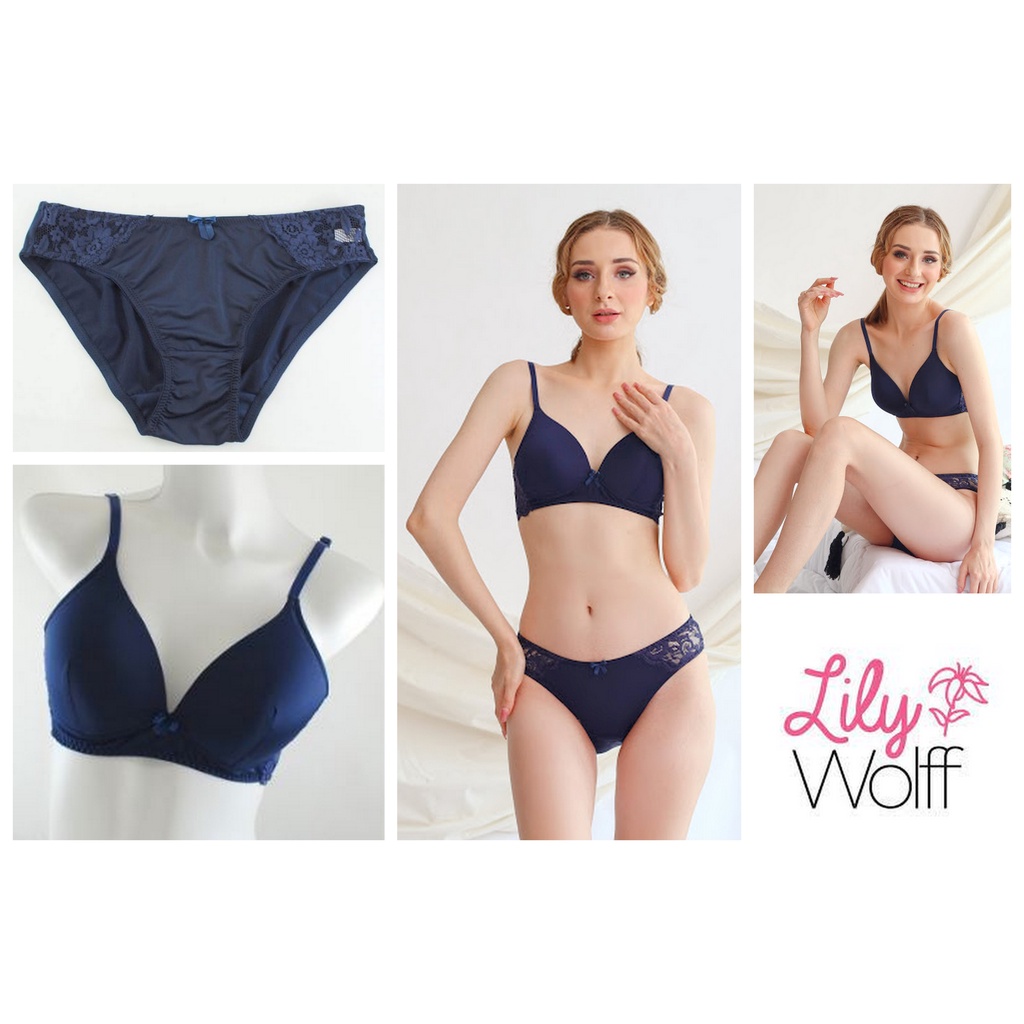 BRA SET WANITA LILY WOLFF, TANPA KAWAT, FULL CUP, SUPER LEMBUT LW603DBL