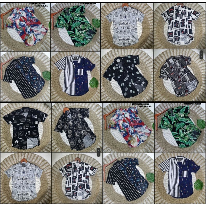 KEMEJA MOTIF PRIA COOL HEM MURAH TRENDY MANLY