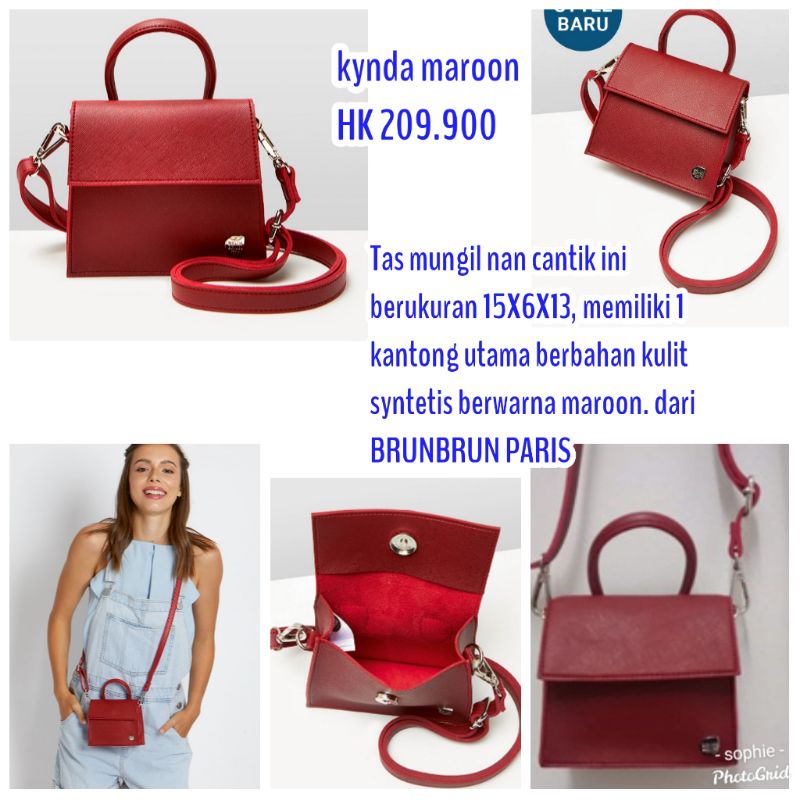 TAS KYNDA MAROON BRUNBRUN PARIS PROMO