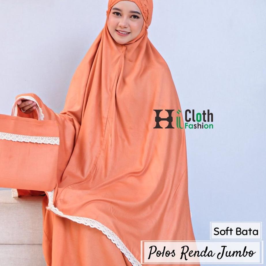 ➯ Mukena dewasa polos renda rajut jumbo | rukuh polos warna ㅢ
