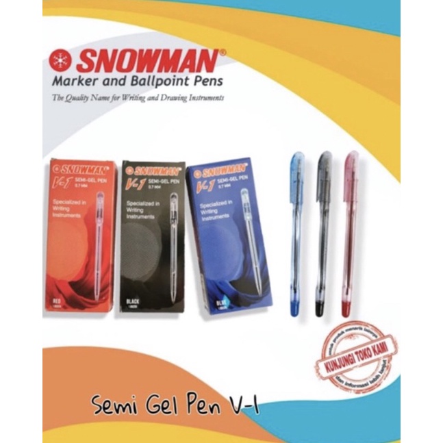 

BULPOINT SNOWMAN V-1 HITAM / V-1 BIRU / V-1 MERAH ( Isi 12 biji )