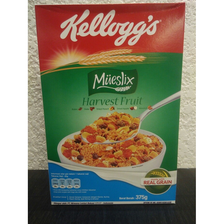 

Kelloggs Mueslix Harvest Fruit Cereal Muesli Sereal Import