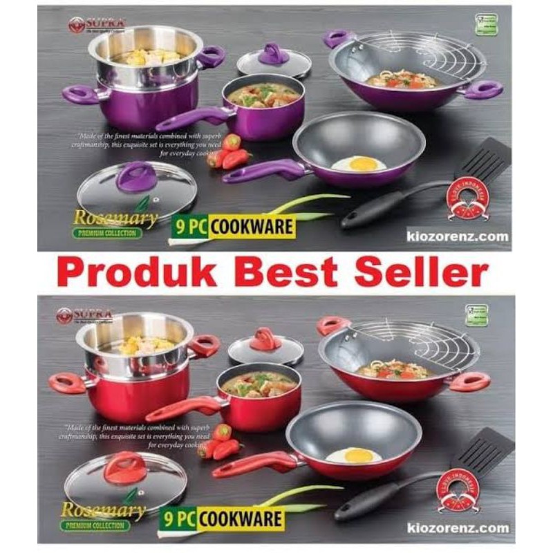 PANCI SET TERLENGKAP SUPRA (ORIGINAL) 9 PCS TEFLON ANTI LENGKET