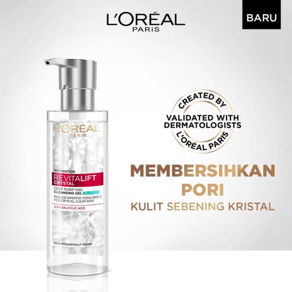 Jual L'OREAL Revitalift Crystal Deep Purifying Cleansing Gel 120ml ...