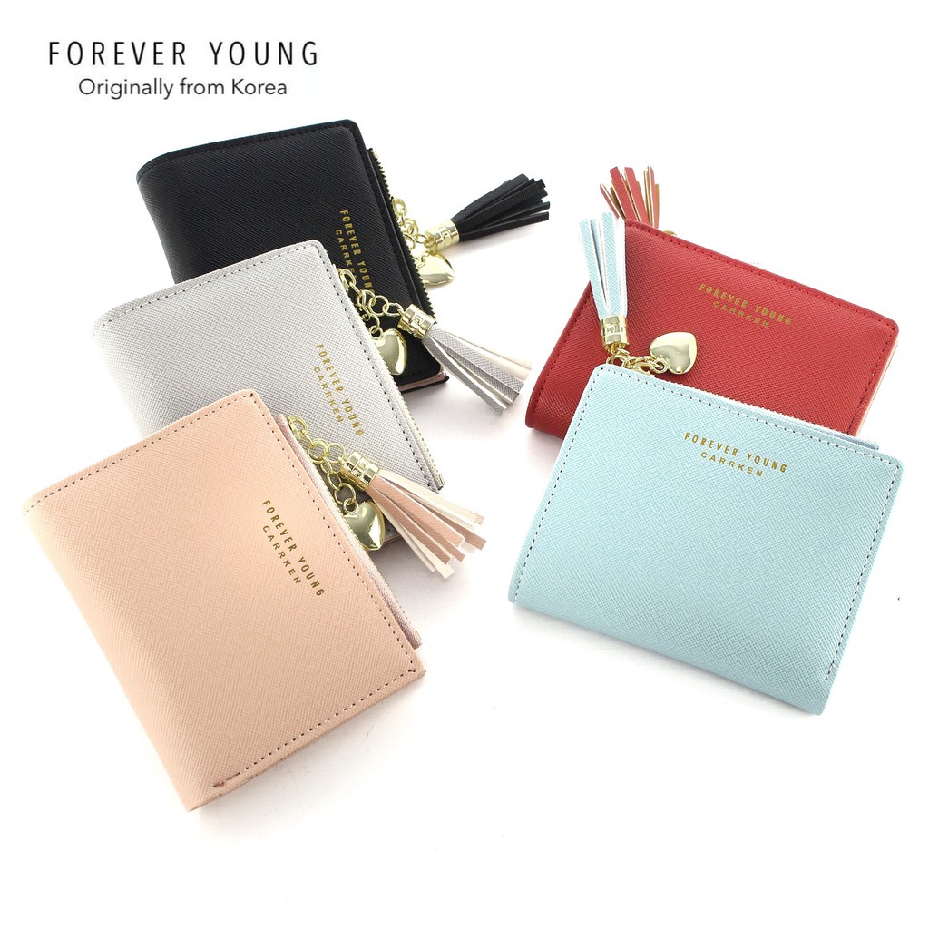 FOREVER YOUNG Dompet Wanita Kulit PU Fashion Korea Import Branded Asli Original Murah Dompet Koin RK