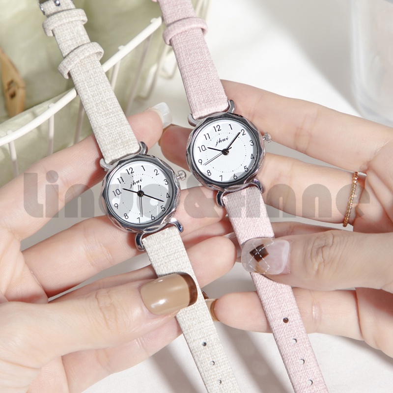 [COD] Jam Tangan Jhui Wanita Simple Dengan Strap Pu Analog Daily Fashion Import