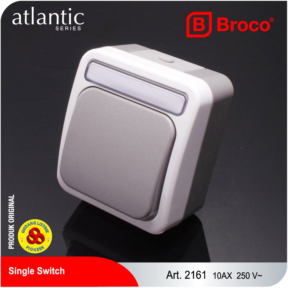 Broco Saklar 1G Weatherproof 2161 Atlantic Waterproof 1 Gang Switch
