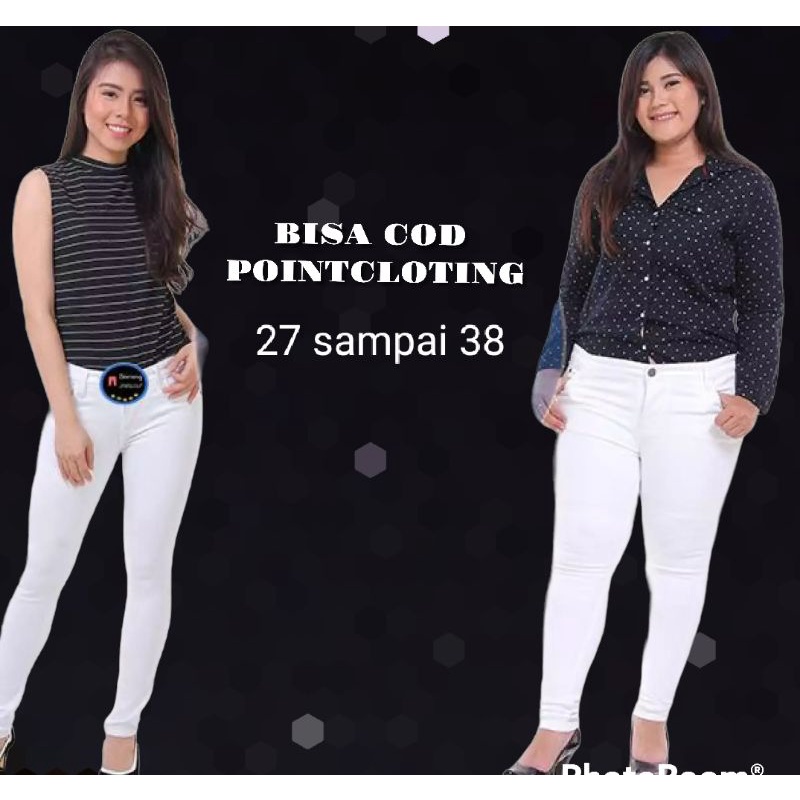 Celana jeans wanita putih jumbo terbaru 2022