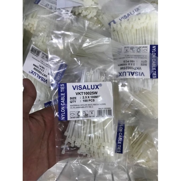 KABEL TIE VISALUX / KABEL TIES / KABEL TISH 2.5x100 MM 10CM HITAM 100 PC ISI 100PCS