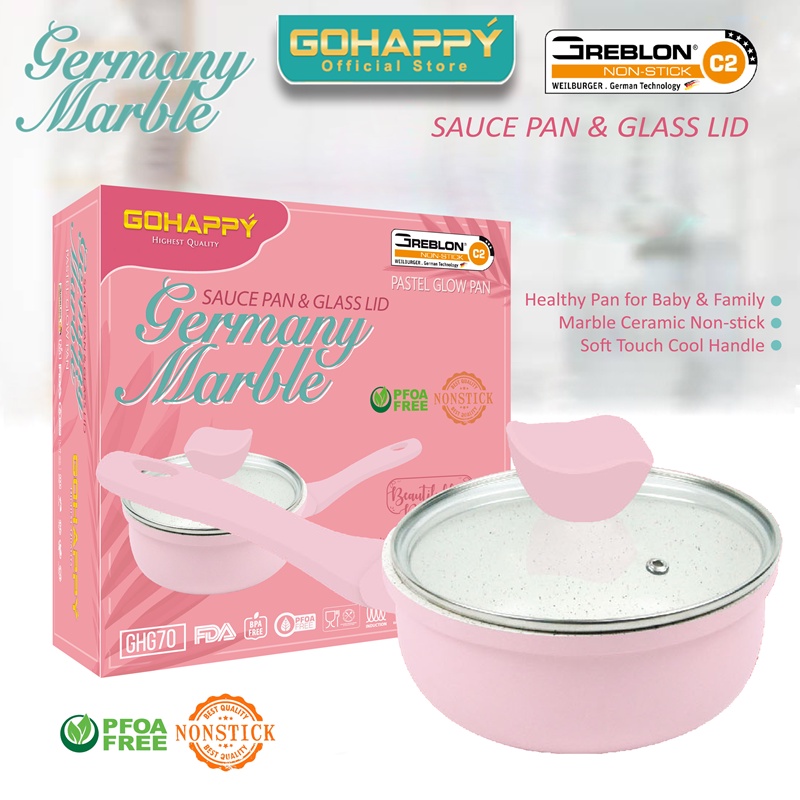 Panci Marble German Milk pan GHG70 Gohappy Germany ORIGINAL Greblon C2 Panci mpasi anak bayi