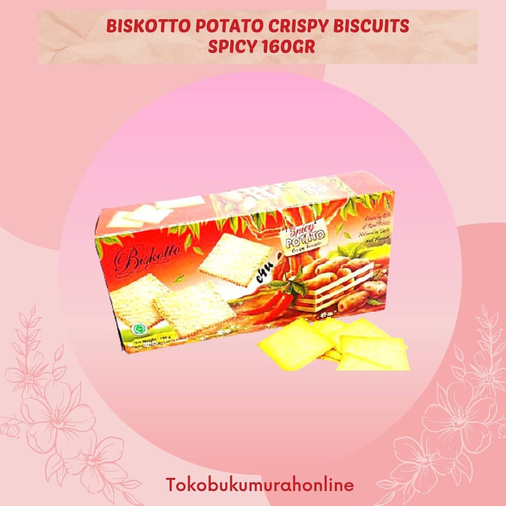 

BISKOTTO POTATO CRISPY BISCUITS SPICY 160G / Kue Lebaran