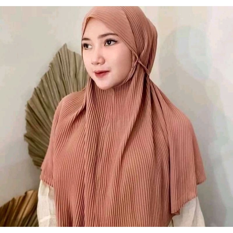 Bergo Plisket tali / Maryam plisket Ceruty Babydoll / Hijab Bergo plisket