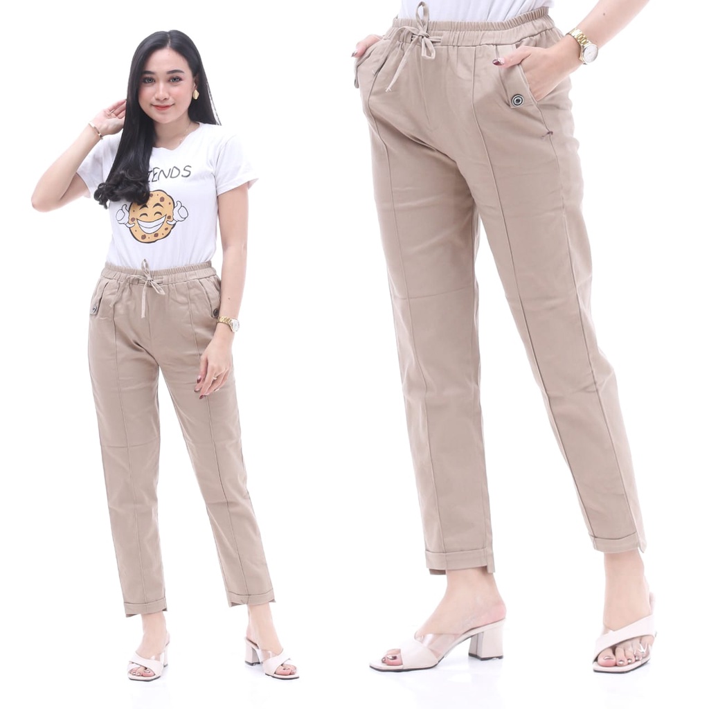 BAGGY PANTS TWILL STRETCH COMBED DIAMOND IMPOR (MELAR) KODE 031 SIZE S M L XL XXL XXXL 5L 7L