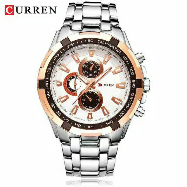 # Jam Tangan Pria CURREN 8023 Chrono Tidak Aktif - Silver Series Best