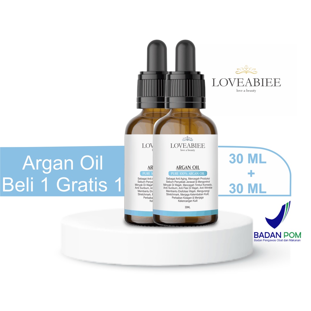 Argan oil 30ml Loveabiee buy 1get 1 untuk Moisturizing Anti Aging