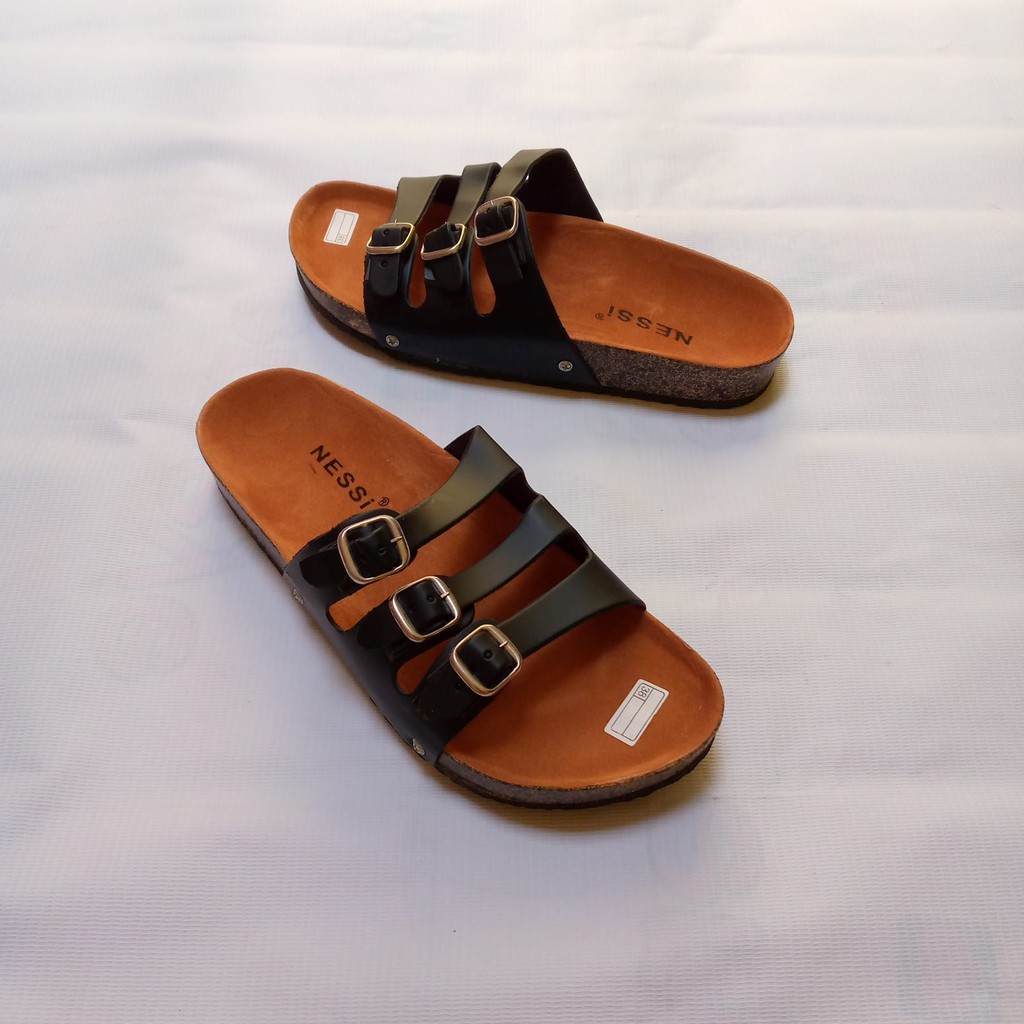 Sandal Wanita Kekinian Slop Slip Terbaru Teplek Sendal Cewek Birken Murah Tali Korea Andin Dewasa-5