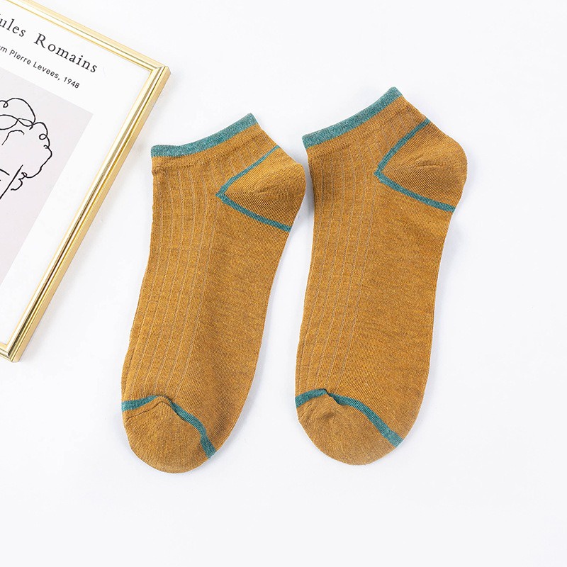 Kaos Kaki Ankle Pendek Lucu Tebal 1kg muat 86pcs Motif Brown Import Lembut GANNISE KK0002-KK0008 YELLOW