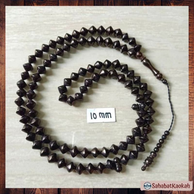 Tasbih Kaukah 10 mm Wajik Hitam Asli Kaukah Tasbih Kayu Kaokah