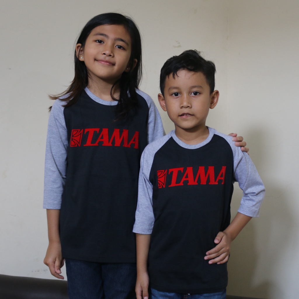 Kaos ANAK REGLAN 3/4 TAMA - Baju Fashion Anak Raglan Kaos Alat Musik Drum Keren Bludru Premium REEDS